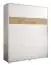Lit escamotable Namsan 04 vertical, Couleur : Blanc mat / Chêne Artisan - Surface de couchage : 160 x 200 cm (l x L)