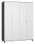 Armoire à portes battantes / armoire Vacas 41, couleur : noir / blanc - Dimensions : 239 x 185 x 57 cm (H x L x P)