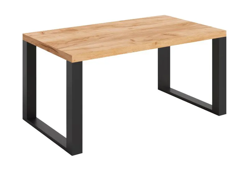 Table basse moderne Prizren 02 | Bicolore chêne doré/mat noir | 105 x 60 x 50 cm | Salon & chambre ado