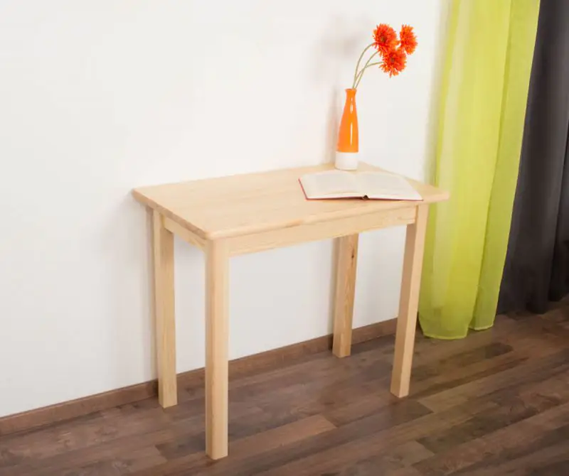 Table en bois de pin massif, naturel Junco 226B (carré) - 50 x 90 cm