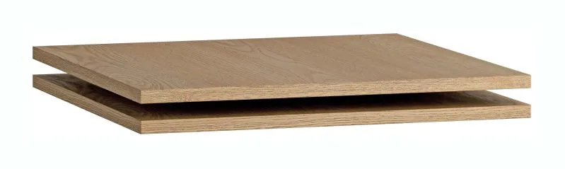 Tablettes en bois pour penderies de la série Olimar / Lot de 2 / Couleur : Chêne / 36 x 48 x 3,5 cm