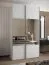 Penderie / Armoire à portes coulissantes / 2 tringles à vêtements / 245,5 x 130 x 64 cm / 6 compartiments / 2 portes coulissantes / Miroir / Soft-Close / Couleur : Blanc