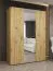 Armoire 1 porte miroir Korab 68 | Chêne Artisan | 2 tringles | Largeur 1,5 m | Soft-close | Poignées couleur cachemire
