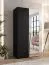 Armoire / 1 porte miroir / Couleur : Noir / 1 compartiment / Poignées : Cachemire / 1 tringle à vêtements / 1 mètre de large / Fonction Soft-Close / Dimensions : 100 x 52 x 202 cm