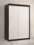 Armoire au design sobre Liskamm 07, Couleur : Noir mat / Blanc mat - Dimensions : 200 x 120 x 62 cm (h x l x p), avec cinq casiers et deux tringles à vêtements