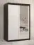 Armoire Liskamm 31 avec miroir | Noir mat / Blanc mat | 200 x 120 x 62 cm | 5 étagères, 2 penderies