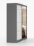 Armoire penderie Gorski 57 | 2,3 m large | Blanc/Gris | Portes coulissantes miroir | 12 compartiments | 2 portes | Poignées métal | 218 x 233 x 61cm