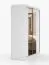 Armoire à portes coulissantes / Penderie / avec miroir / 218 x 203 x 61 cm / Blanc / Sredna 05 / 2 portes / 3 tiroirs / 7 compartiments / 2 tringles à vêtements