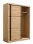 Armoire à portes coulissantes avec six compartiments Panevo 02, Couleur : Chêne Artisan, une tringle à vêtements, Dimensions : 215,5 x 166 x 60 cm, élégante