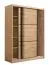 Armoire à portes coulissantes avec six compartiments Panevo 02, Couleur : Chêne Artisan, une tringle à vêtements, Dimensions : 215,5 x 166 x 60 cm, élégante