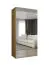 Armoire / Penderie à portes battantes avec deux portes miroir Korab 110, Couleur : Chêne Artisan, largeur 1 mètre, une tringle à vêtements, Soft-Close, Poignées : Noir