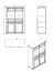 Grande vitrine Banat 05 | 2 portes vitrées | 8 compartiments | Chêne Artisan / Gris graphite / Gris | 143 x 103,5 x 41 cm