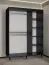 Armoire à portes coulissantes avec une porte miroir Jotunheimen 78, couleur : noir - Dimensions : 208 x 150,5 x 62 cm (H x L x P)