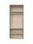 Armoire à deux portes vitrées dans un cadre en aluminium Neiafu 86, couleur : cachemire, éclairage intérieur inclus, dimensions : 224 x 92 x 56 cm, trois étagères