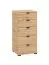 Commode haute avec cinq tiroirs Pecini 07, Couleur : Chêne Artisan, Protection des bords ABS, Dimensions : 95 x 45 x 40 cm, Poignées & pieds : Noir, Design moderne