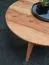 Table basse ronde en bois massif d'acacia, Couleur : Acacia / Noir - Dimensions : 40 x 75 x 75 cm (H x L x P), Fait main