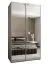 Penderie / Armoire à portes coulissantes / Couleur : Cachemire / Miroir / 245,5 x 140 x 64 cm / 2 tringles à vêtements / Soft-Close / 6 compartiments / 2 portes coulissantes