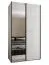 Penderie / Armoire à portes coulissantes / Miroir / 2 tringles à vêtements / 245,5 x 140 x 64 cm / Soft-Close / 6 compartiments / Couleur : Blanc / 2 portes coulissantes