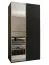 Armoire / Armoire à portes coulissantes | 245,5 x 140 x 64 cm | 2 portes coulissantes | 6 compartiments | 2 tringles à vêtements | Fermeture en douceur | Miroir | Couleur : noir