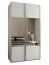 Penderie / Armoire à portes coulissantes / 6 compartiments / 245,5 x 130 x 64 cm / 2 portes coulissantes / 2 tringles à vêtements / Miroir / Soft-Close / Couleur : Blanc