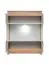 Petite vitrine Asheim 03, couleur : gris / chêne Artisan - dimensions : 111 x 90 x 40 cm (h x l x p), avec éclairage LED