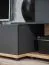 Meuble-paroi stylé Kinn 03, couleur : anthracite / chêne Artisan - dimensions : 145 x 240 x 40 cm (H x L x P), avec éclairage LED et système push-to-open
