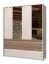 Armoire avec miroir Papauta 06, Couleur : Cachemire / Chêne foncé - Dimensions : 226 x 187 x 60 cm (H x L x P)