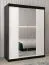 150 cm de large Armoire à portes coulissantes avec 2 portes | 5 casiers | 2 tringles à vêtements | Couleur: Blanc / Noir Abbildung