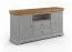 Commode 2 portes en bois Gimone 05 | Pin finlandais gris | 2 tiroirs | 85 x 166 x 41 cm | 5 compartiments | Soft-Close