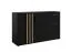 Buffet / Commode trois portes Elefsina 02, Couleur : Noir / Chêne artisan, un tiroir, trois compartiments, dimensions : 73 x 120 x 35 cm, bien fini