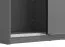 Armoire à portes coulissantes grises avec une tringle à vêtements Kule 02, Couleur : Gris graphite, six compartiments, dimensions : 210 x 179 x 62,5 cm, design moderne