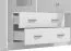 Armoire neutre avec deux tiroirs Kovin 03, Couleur : Blanc, deux portes miroir, une tringle à vêtements, dimensions : 205 x 160 x 52 cm, pour chambre à coucher