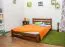 Lit d'enfant / lit de jeunesse en bois de pin massif, couleur noyer A24, avec sommier à lattes - Dimensions 140 x 200 cm 