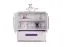 Chambre d'enfant - Commode Walter 08, couleur : blanc brillant / violet - 85 x 80 x 40 cm (H x L x P)