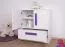 Chambre d'enfant - Commode Walter 08, couleur : blanc brillant / violet - 85 x 80 x 40 cm (H x L x P)