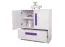 Chambre d'enfant - Commode Walter 08, couleur : blanc brillant / violet - 85 x 80 x 40 cm (H x L x P)