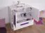 Chambre d'enfant - Commode Walter 08, couleur : blanc brillant / violet - 85 x 80 x 40 cm (H x L x P)