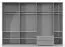 Armoire à portes battantes / penderie Siumu 37, Couleur : Blanc / Blanc brillant - 224 x 317 x 56 cm (H x L x P)