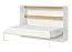 Lit escamotable horizontal | Lit rabattable | Lit mural | Surface de couchage 120 x 200 cm | Lit simple | Couleur : chêne / blanc | Sommier à lattes inclus | 2 tablettes | Nalut 11