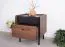 Table de nuit Mairenke 12, Couleur : Noyer / Noir mat - Dimensions : 50 x 42 x 40 cm (H x L x P)