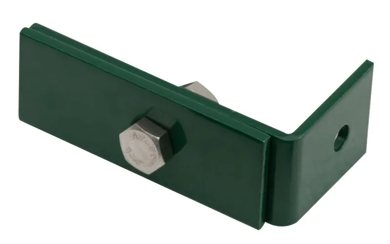 Équerre de raccordement pour clôture, Finition: alu vert