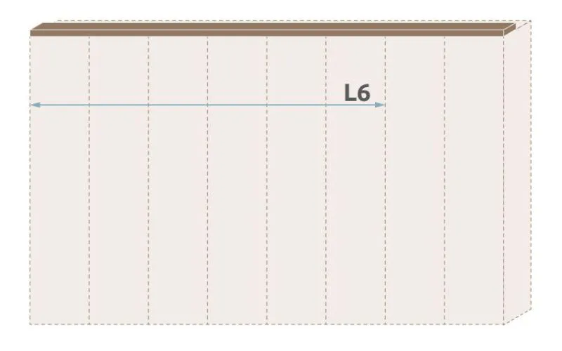 Cadre supérieur pour armoire à portes battantes / armoire Gataivai et modules d'extension, lot de 2, couleur : noyer - largeur : 136 cm