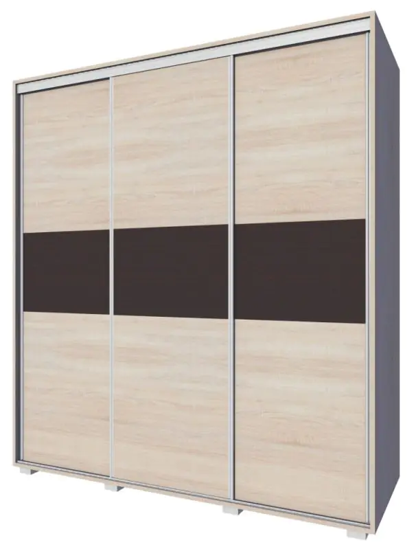 Armoire à portes coulissantes / armoire Rabaul 39, couleur : chêne Sonoma - Dimensions : 210 x 180 x 60 cm (H x L x P)