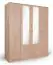 Armoire à portes battantes / armoire Sidonia 07, couleur : brun chêne - 200 x 164 x 53 cm (h x l x p)