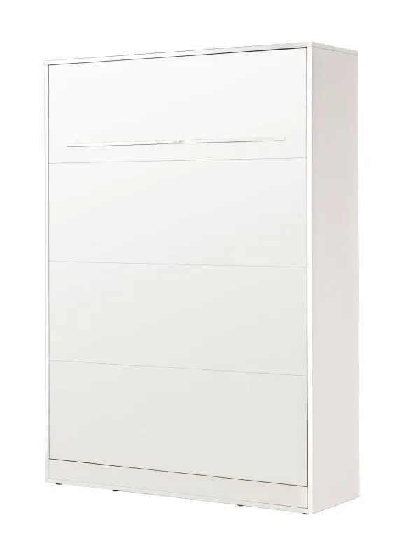 Lit escamotable vertical | Surface de couchage 140 x 200 cm | Lit pliant | Lit mural | Lit simple | Couleur : blanc | Sommier à lattes inclus | 3 étagères | Nalut 09