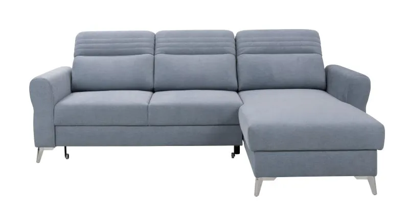 Canapé d’angle avec couchage Turnhout 03 | Gris élégant | 102 x 256 x 181 cm | Ottoman à droite