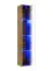 Meuble-paroi suspendu Valand 28, Couleur : Chêne Wotan - Dimensions : 180 x 240 x 40 cm (H x L x P), avec éclairage LED bleu