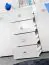 Sideboard / commode Nevedal 06, couleur : blanc brillant - dimensions : 100 x 150 x 45 cm (h x l x p), avec six compartiments