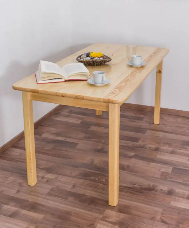 Table en bois de pin massif naturel 001 (rectangulaire) - Dimensions 150 x 75 cm (L x P)