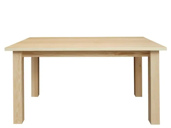 Table en bois de pin massif naturel Junco 240C (rectangulaire) - Dimensions 100 x 160 cm